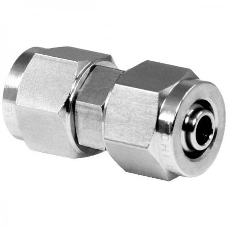Stainless Steel Rapid Pneumatic Fittings Union - Stainless Steel Rapid Pneumatic Fitting for plastic tube.