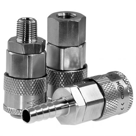 One Touch Type - Safety  Series - Stainless steel 304 Safety Male Socket / Safety Female Socket / Safety Hose Socket