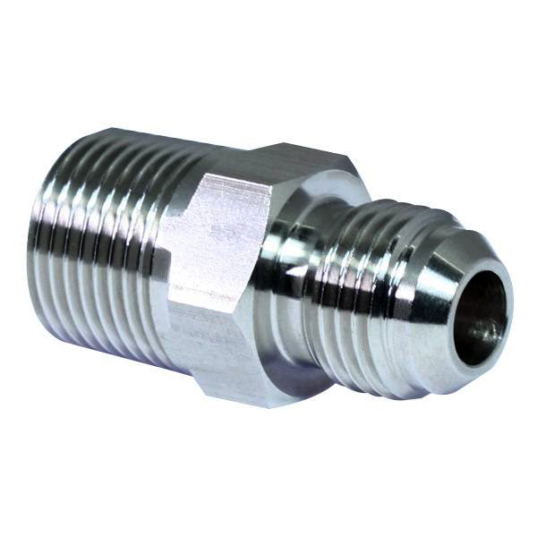 Adaptateur De Tuyau Coudé 90° - Filetage 7/16" Mâle JIC X 3/8" Mâle BSPT - Acier Au Carbone Argenté - Pour Air, Huile, Eau, Carburant