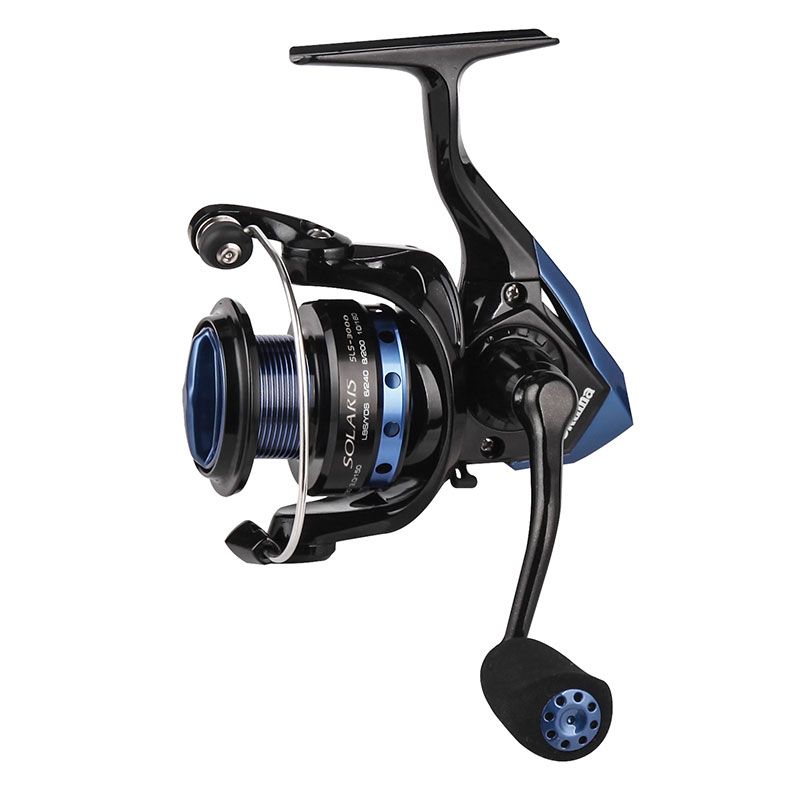 Solaris Spinning Reel (2021 NEW) - Okuma Solaris Spinning Reel- Corrosion-resistant graphite body- metal handle- Aluminum black spool with blue anodizing- 5 ball bearing + 1 roller bearing