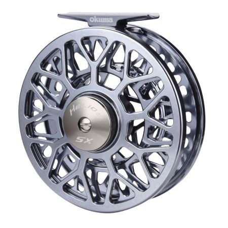 Helios SX Fly Reel - Okuma Helios SX Fly Reel- machined aluminum and anodized frame and spool- Multi-disk Japanese felt drag washers provide incredible smoothness- Hydro Block watertight drag seal protects the drag system