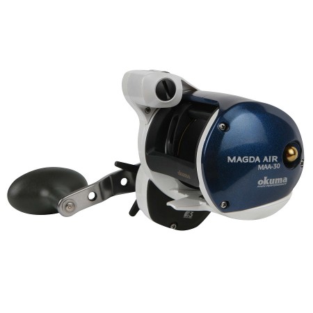 Magda Air Line Counter Reel - Okuma Magda Air Line Counter Reel-New line guide system offers more stability while packing line onto the reel-Integrated reel foot design