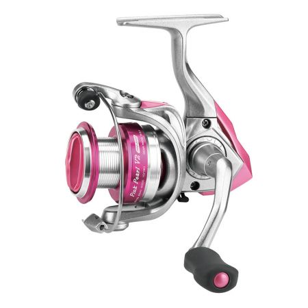 Pink Pearl V2 Spinning Reel - Okuma Pink Pearl V2 Spinning Reel-Corrosion resistant graphite body and rotor-TPE soft touch handle knob-Cyclonic Flow Rotor technology