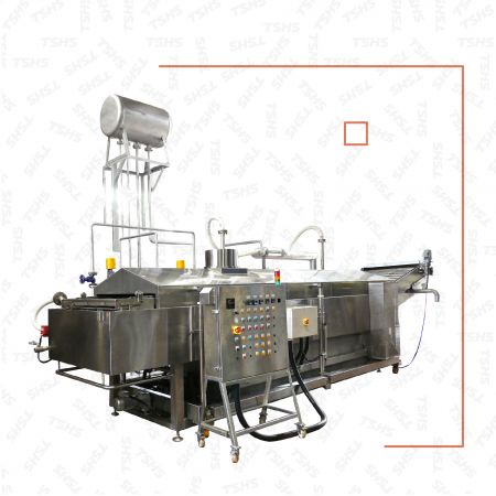 Continuous Deep Oil Fryer for Syrup Coating Product