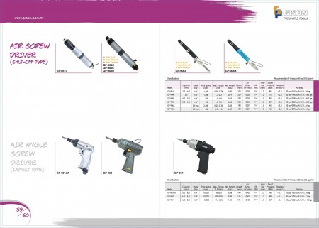 GISON Air ScrewDriver (Shut-Off Type), Air Angle ScrewDriver (Impact Type)