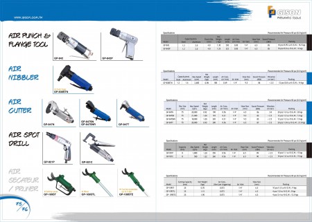 GISON Air Punch Flange Tool, Air Nibbler, Air Cutter, Air Spot Drill, Air Secateur, Air Pruner