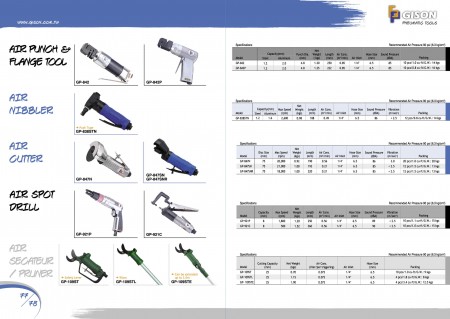GISON Air Punch Flange Tool, Air Nibbler, Air Cutter, Air Spot Drill, Air Pruner, Air Secateur