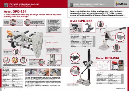GPD-231 Portable Air Drilling Machine ( include Vacuum Suction Fixing Base ) Catalogue