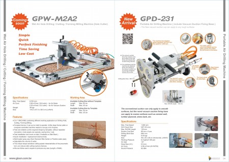 GISONGPW-M2A2 nedves levegős lyukfúró / vágó / alakító marógép, GPD-231 hordozható levegő lyukfúró gép