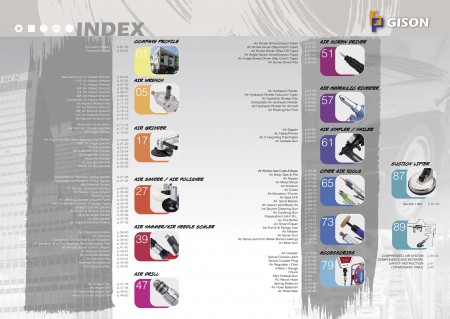 GISON Outils pneumatiques, index des outils pneumatiques