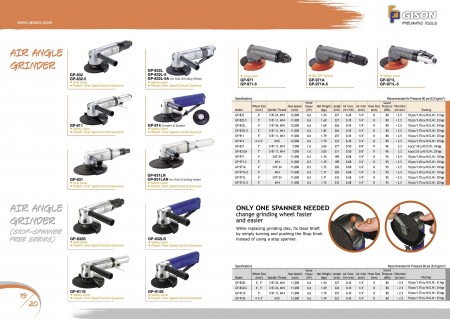GISON Air Angle Grinder, Air Angle Grinder (Stop Spanner Free)