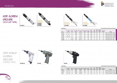 GISON Air ScrewDriver (Shut-Off Type)၊ Air Angle ScrewDriver (Impact Type)