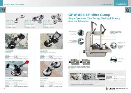 Suction Lifter, Seam Setter, GPW-A03 Mitre Clamp