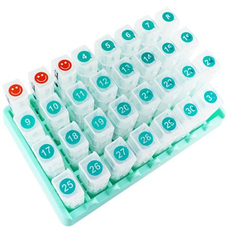 31 Days Monthly Pill Organizer 4 Compartments with Stray for Household - Pill Case with Stray Appearance