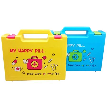 High Quality Plastic First Aid Kit Medicine Pill Container - Printed First Aid Box Appearance
