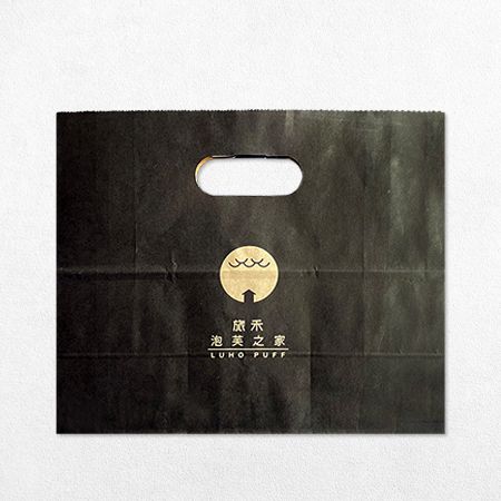 Sacchetto di carta Kraft con manico fustellato automatico personalizzato - Sacchetto di carta Kraft con manico fustellato per stampa flessografica automatica personalizzata