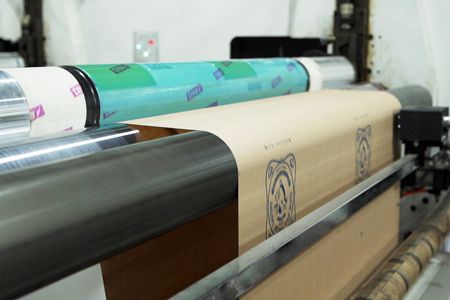Custom Flexographic printing imprint application for promotional bag.