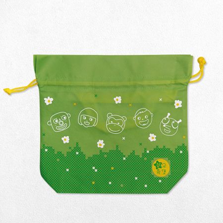 Custom Hand Sewing Non-Woven Drawstring Bag - Custom hand sewing screen printing hotel eco Drawstring bag.