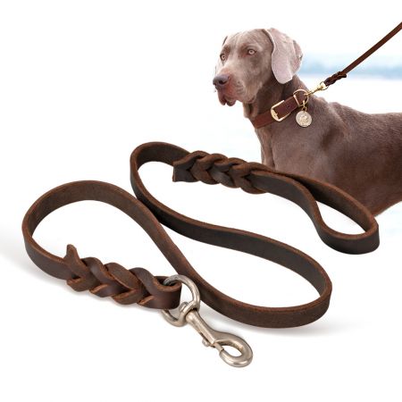 Wholesale Thick Leather Dog Leash - Wholesale Braided Leather Dog Leash