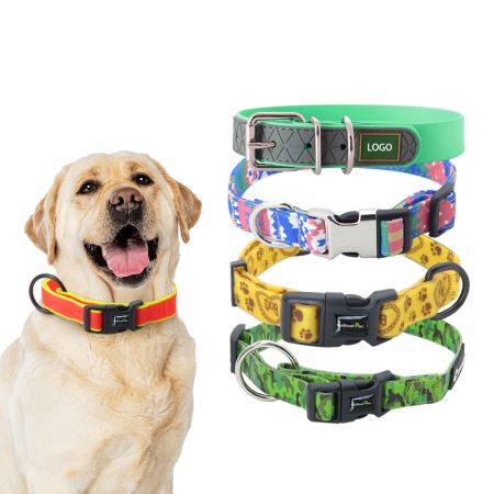 Waterproof Pattern Nylon Dog Collar - Wholesale PVC Waterproof Dog Collar
