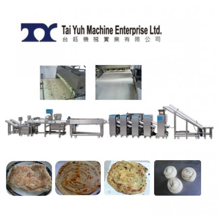 خط إنتاج فطيرة البصل الأخضر الصيني - لاشا باراثا وخط إنتاج فطيرة بصل الربيع الصيني + آلة تصوير وكبس