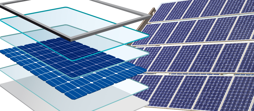 太陽光発電ガラスは低鉄で構成されており、シリコンウェーハをカプセル化するために利用されます