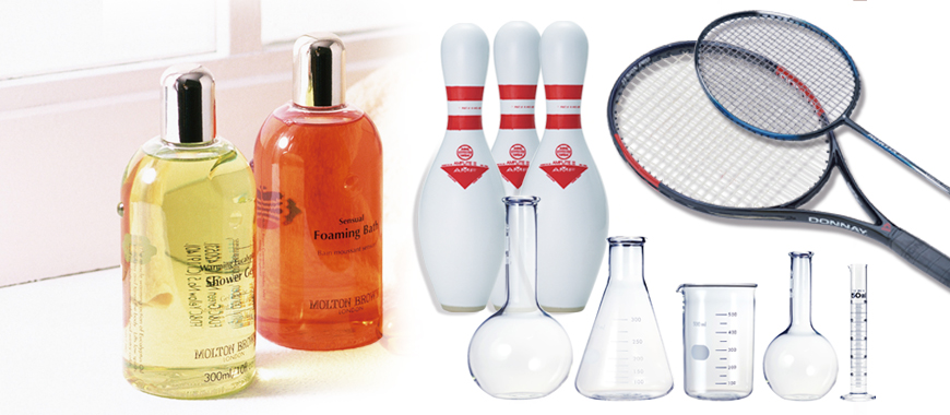 Such as screen printing on cosmetic container, measurement container, laboratory test tube, thermos bottle, souvenir, etc