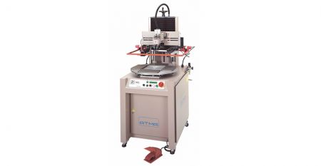 气动分度台丝印机-该机型适用于塑料、亚克力、金属、玻璃等各种材料的小尺寸丝印。