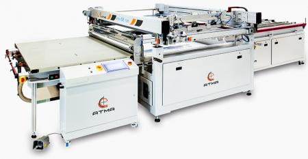 光导面高精度屏风打印机（最大印刷区1120 x 1992 mm） - 印刷成分后，叉载体直接实现自动卸载功能，减少人接触基板并提高产量率效率。
