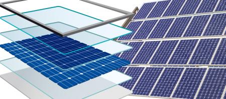 fotovoltaikusüvegszitanyomtató- A fotovoltaikus üveg alacsony vastartalmú, és szilícium ostyák kapszulázására szolgál