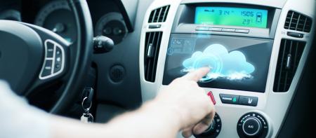 Máy in màn hình cảm ứng ô tô - in ma trận đen, IR trên kính hiển thị ô tô。