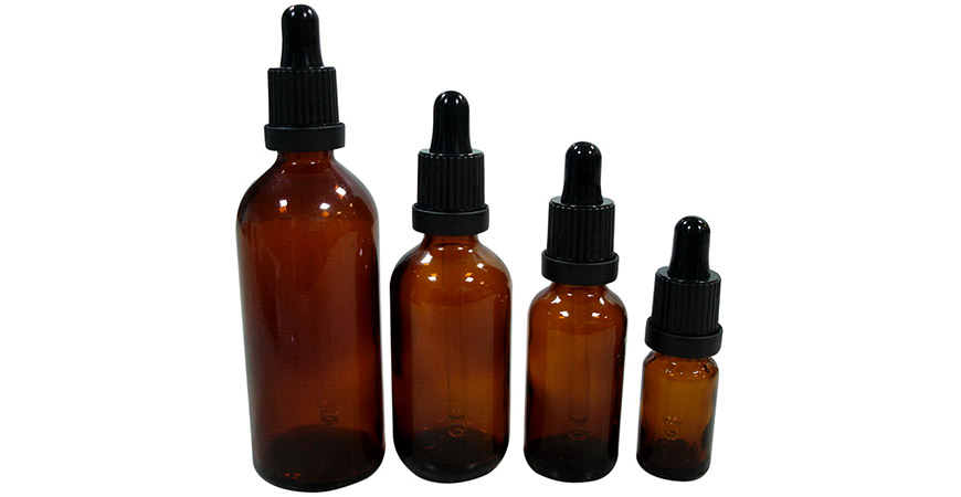 Bouteilles en verre d'huile essentielle pharmaceutique de 5 ml à 100 ml avec bouchon en plastique inviolable