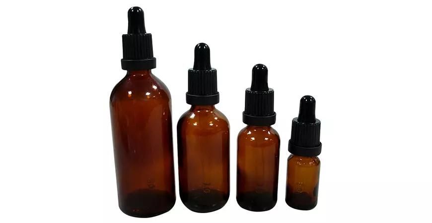 Flacons compte-gouttes en verre ambré d'huile essentielle pharmaceutique de 10 ml ~ 100 ml