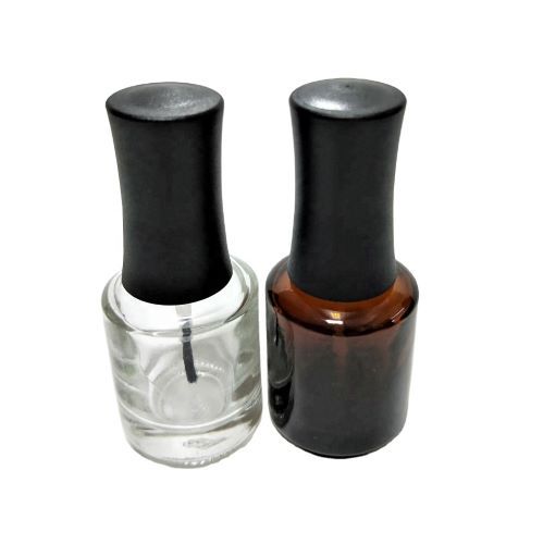 15ml clear and amber glass nail polish bottle with cap and brush