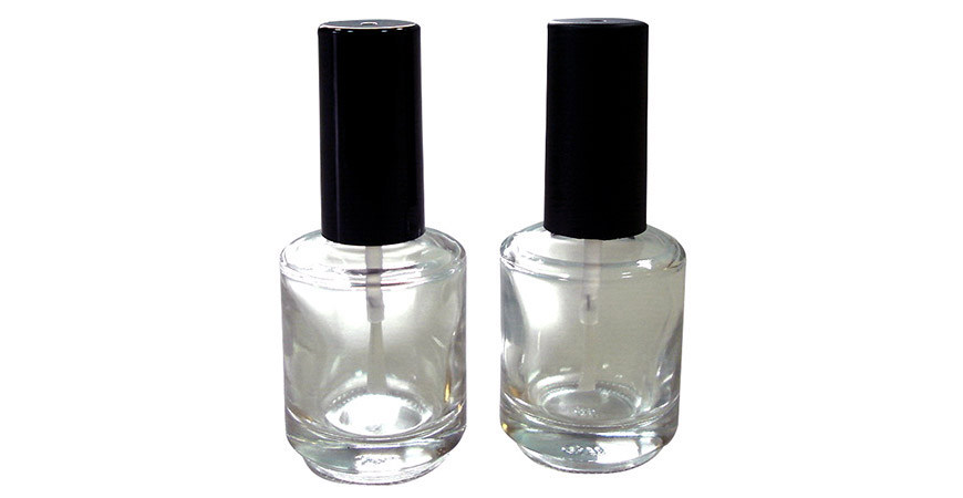 15 ml ronde nagellakfles van helder glas met dop en borstel
