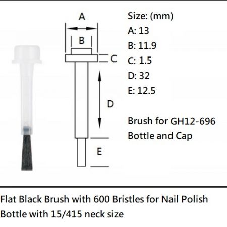 Nail Polish Brushes (Flat Sticks) for Glass Bottles with 15/415 neck