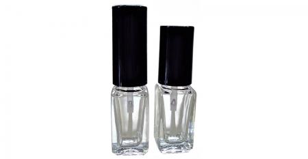 Esmalte para unhas de vidro transparente em formato retangular de 4 ml e frasco de brilho labial - Frasco de esmalte de vidro 4ml