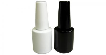 Bouteille en verre de vernis à ongles en gel UV vide de 10 ml - GH33 612WW - GH33 612BB : Flacons en verre de vernis à ongles gel UV vides blancs et noirs de 10 ml