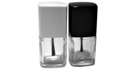 7ml Empty Square Clear Glass Bottle with Cap and Brush - GH34 631: 7ml Empty Square Clear Glass Bottle with Square Cap and Brush