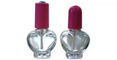 5ml Heart Shaped Clear Glass Nail Polish Bottle - 5ml Heart Glass Nail Polish Bottles with Caps and Brushes