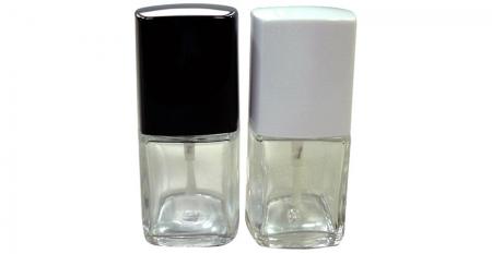 15毫升指甲油方形透明玻璃瓶含蓋刷 - 15毫升指甲油方形透明玻璃瓶配大方蓋