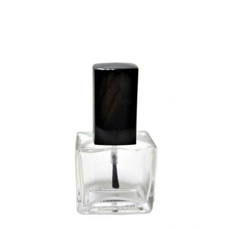 GH23 651: 15ml Flat Square Glass Polish Bottle with Square Cap