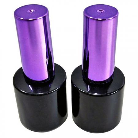 8 ml Zwarte Ronde Glasfles met Dop Kwast (GH03P 660BB)