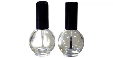 Bouteille de colle à ongles en verre transparent en forme de boule de 15 ml