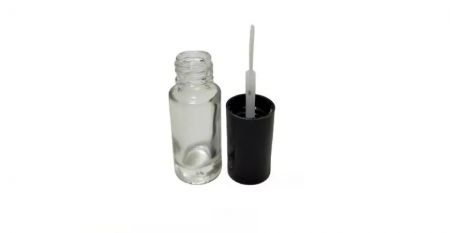 3ml Cylindrical Shaped Clear Glass Nail Lacquer and Perfume Bottle - 3ml Empty Nail Polish Glass Bottle with Cap and Brush