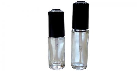 3ml and 5ml Cylindrical Shaped Clear Glass Nail Enamel Bottles