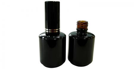 15ml Amber Glass Bottle Coated in Black for UV Gel Nail Polish - 15ml Empty Nail Gel Polish Glass Bottle with Brush (GH12H 696ABB)