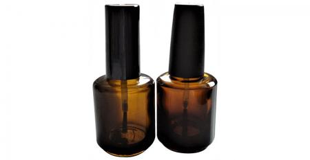 Bouteille de vernis à ongles en verre ambré de 15 ml - Flacon en verre ambré de 15 ml avec brosse à capuchon