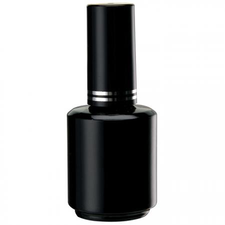 GH12H 696BB: 15ml Black Bottle + Cap with silver rings
