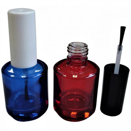 15ml Transparent Blue and Red Container with Cap and Brush (GH12 696BL - GH12 696R)